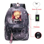 Academia Katsuki Bakugo Reppu Teinityttöjen Poika Koulureppu USB Latausportti Kannettava tietokone Laukku Anime Nylon Mochila Escolar