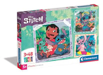 Clementoni Jigsaw Puzzle Disney Stitch 3 Puzzle With 48 Pieces - Supercolor Puzzle For Children 5-7 Years, Cartoon, Disney, Gift For Boy/Girls, Puzzle For Kids, Made In Italy, 25321