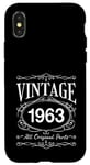 Coque pour iPhone X/XS Anniversaire Vintage Original Parts 1963 Née