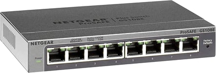 NETGEAR 8 Port Gigabit Ethernet Managed Network Switch (GS108E) - Ethernet Spli