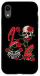 iPhone XR Love Rose Skeleton Flowers Bones Hearts Valentines Case