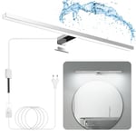 Hommie Lampe Miroir Pour Salle de Bain Avec Interrupteur Lampe 6000K Blanc 15W 1200LM,IP44 Étanche,60CM Lampe Pour Maquillage Lavage,Eclairage miroir Lampe Murale Armoire