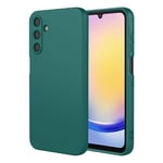 TAUYN Coque pour Samsung Galaxy A25 5G, Très Mince Doux Liquide Silicone Housse, TPU Silicone Antichoc Protection Etui, Vert Foncé