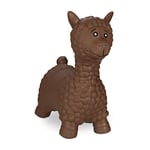 Relaxdays Bouncing Hopper Llama, Incl. Pump, for Children from 3 Years, BPA-Free, Inflatable Toy, 53x49x21 cm, Brown