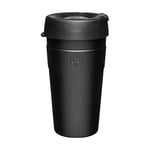 KeepCup Thermal Reusable Stainless Steel Coffee Cup | Travel Mug with Leakproof Lid, Vacuum Seal, BPA Free, Barista Grade | Large | 16oz / 454ml | Black