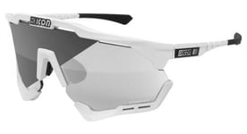 Lunettes scicon aeroshade xl blanc brillant   photochromic silver mirror