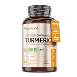 Turmeric and Black Pepper Capsules | 1 Year Supply (1 Capsule a Day) | 365 Turmeric Capsules High-Strength - Vegan Tumeric Curcumin with Organic Ginger Supplements (Not Turmeric Tablets)