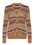 Lauren Ralph Lauren Fair Isle Cotton-Linen V-Neck Cardigan Brun