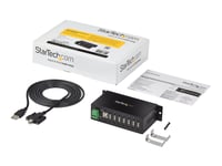 Startech.Com Usb 2.0-Hubb Med 7 Portar - Industriell Usb-A-Hubb I Metall Med Esd-Skydd Och 350 W Överspänningsskydd - Monterbar På Din-Skena, Vägg Eller Skrivbord - Taa-Kompatibel Usb-Expansionshubb - Hubb - 7 X Usb 2.0 - Din-Skenmonterbar - Likströ