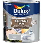 Ecran+ bois - Peinture satinée pour bois extérieur - Volets, portes, fenêtres, portails - Gris Franc 0,5 l Dulux Valentine