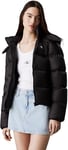 Calvin Klein Veste Matelassée Femme Down Short Puffer avec Capuche, Noir (Ck Black), XXS