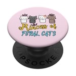 Adorable chat princesse des chats sauvages amoureux des chatons PopSockets PopGrip Adhésif