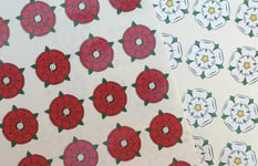 English White And Red Rose Labels - sticker fo envelope seal or decoration(46-1)