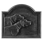 Plaque de cheminée deux chiens grise L.58cm x H.49.5cm, Dommartin