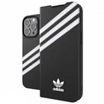 Coque Adidas en cuir PU pour Apple iPhone 13 Pro/13 6,1 pouces - noir blanc