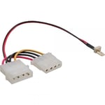 Value Line 15cm Internal Power Adapter Cable Molex M - Molex F + 3 Pin Fan Power