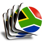 Set of 4 Square Coasters - South Africa Pretoria Flag  #9121