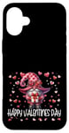 iPhone 16 Plus Happy Valentines Day Gnome For Women Cute Love Heart Pattern Case