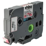 vhbw 1x Ruban compatible avec Brother PT E110, E100B, E115, E105, E200, E100, E100VP imprimante d'étiquettes 12mm Noir sur Rouge à carreaux