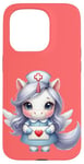 Coque pour iPhone 15 Pro Valentine Unicorn Caring Nurse Love Healthcare Poney magique