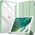 Coque Pour Ipad Air 3 (10,5 Pouces 2019, 3ème Génération) Et Ipad Pro 10,5 Avec Porte-Stylet, Étui Housse Arrière Transparent Fin Support Antichoc Tablette (Vert Matcha)