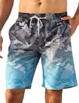 APTRO Maillot Short de Bain Homme Piscine Séchage Rapide Surf l'été Hawaïen Short de Plage Imprimé Bleu Noir SA22 4XL