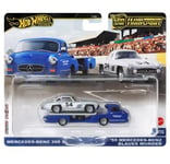 1:64 Hot Wheels Premium 2024 Équipe Transport Mercedes 300 Sl + 1955 Bleu Wunder