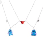 Disney Bijoux Enfants Fille, Parure, Bracelet, Boucle d'Oreille, Collier d'Amitié Stitch (Argenté 2 Colliers)