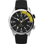 Mens Wristwatch TIMEX WATERBURY DIVE TW2V73400 Silicone Black Sub 100mt