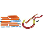 Hot Wheels Car and Mega Track Pack with 40ft of Track, 43 Connectors and One 1:64 Scale Toy Car, Track Builder, FTL69 & ​ Track Builder Pack Assorted Curve Parts Connecting Sets Ages 4 and Older​