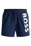 BOSS Mens Octopus Contrast-logo swim shorts with full lining