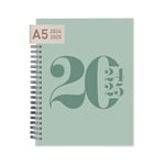 Rileys Agenda 2024 2025 Semainier - Carnet de Note et Calendrier Scolaire de 18 mois - Planificateur hebdomadaire et Mensuel typographique, couverture souple (Vert, 20,3 x 15,2 cm (FR))