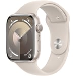 Apple Watch Series 9 GPS 45mm Starlight Aluminium Case / Sport Band - S/M