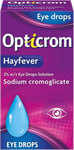 Opticrom Hayfever 2% w/v Eye Drops Allergy Itching Redness Watering  - 10ml