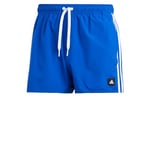 adidas Men's 3-Stripes CLX Very-Short-Length Swim Shorts, Royal Blue/White, XL