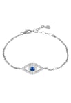 Evil Eye Elliptical Bracelet Blue Silver