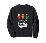 Here For The Cake Funny Epiphany Pun 3 Kings Sweatshirt