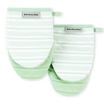 KitchenAid Albany Mini Oven Mitt 2-Pack Set, Pistachio, 5.5"x8"