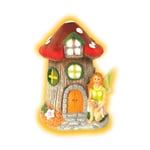 MyGarden Polyresin Fairy House - Fairy Garden Outdoor with Solar Powered Super Bright LED, Light Up Decorative Garden Ornament