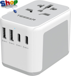 Universal  Travel  Adapter  Worldwide  with  2  USB  C  and  2  USB  a  Ports ,