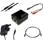 Digital Toslink Optical to 3.5mm RCA Phono Audio Analogue Converter FULL KIT