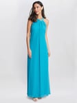 Gina Bacconi Pamela Halter Neck Maxi Dress, Blue Aqua