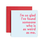 Huxters Anniversary Card – I Found Someone As Weird As Me Funny Card for Wife - Husband - Boyfriend - Girlfriend – 350GSM Valentines Day Card – Blank Interior for Custom Message – 14.8cm (blue)