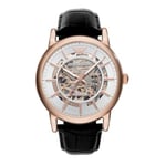 Emporio Armani Watch for Men, Automatic Movement, 43 mm Rose Gold Stainless Steel Case with a Leather Strap, AR60007