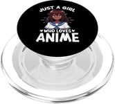 Just a Girl Who Loves Anime Merch Afro-Américain Afro PopSockets PopGrip pour MagSafe