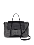 Radley The Chancery Leather Herringbone Medium Flapover Grab Bag, Black