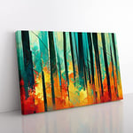 Awesome Abstract Forest Vol.3 Canvas Wall Art Print Ready to Hang, Framed Picture for Living Room Bedroom Home Office Décor, 60x40 cm (24x16 Inch)