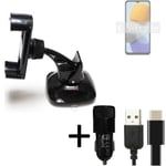 For Samsung Galaxy M23 car holder + CHARGER windshiled bracket 