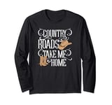 Country Roads Take Me Home Cute Music Lyrics Long Sleeve T-Shirt