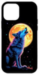 Coque pour iPhone 12 mini Loup bleu Lune hurlante